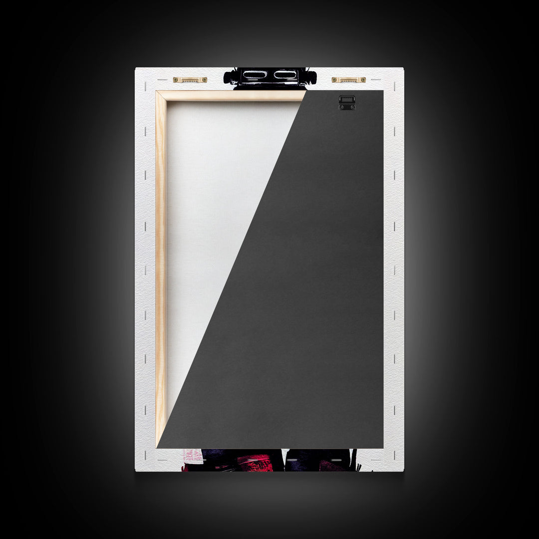 Portrait of a Cyberpunk Samurai with Cybernetic augments, Framed Canvas Print, Ready To Hang Framed Wall Art