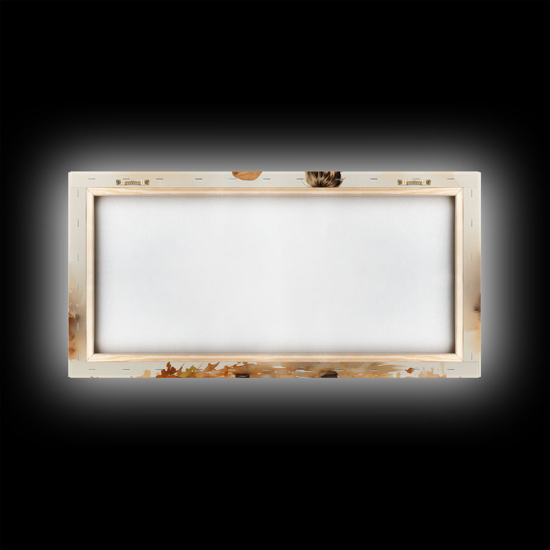 Boy And Girl Holding Hands, Fall Wall Decor, Canvas Print, Wall Hanging, Panoramic Art, Kids Wall Art, Nursery Wall Art, Gifts For Grandma