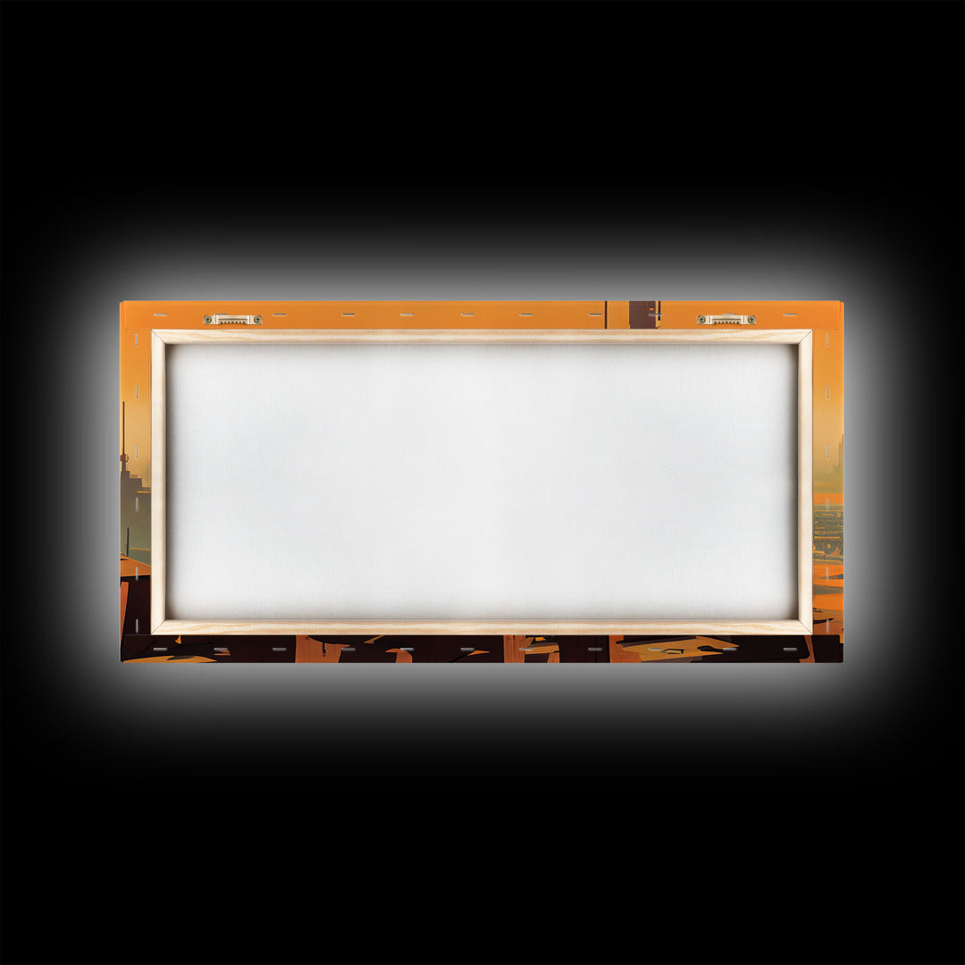 Futuristic Alien Desert World, Scifi Art, Framed Canvas Print, Cool Wall Art