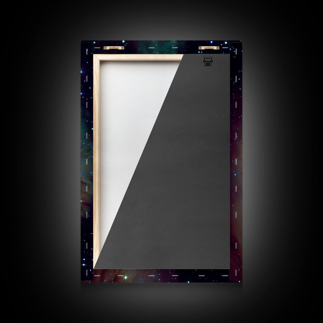 The Stars Glow At Night, framed canvas print, watercolor space painting