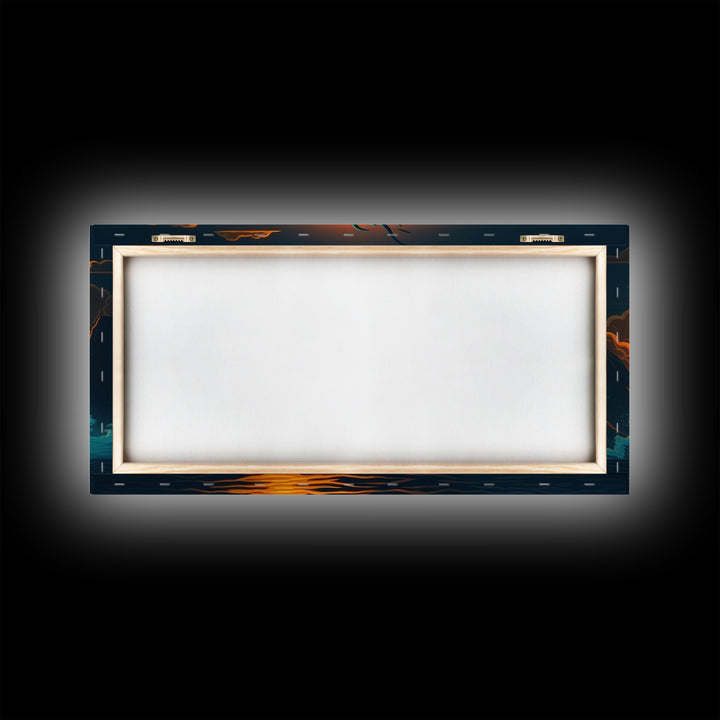 Jormungandr The Sea Serpent, Pop Art, Framed Canvas Print, Fantasy Art, Norse Mythology, Nordic / Viking Wall Art