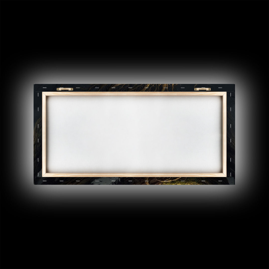 Forest Dragon Nidhogg, Norse Mythology, Framed Canvas Print, Fantasy Dragon Art, Fantasy Decor