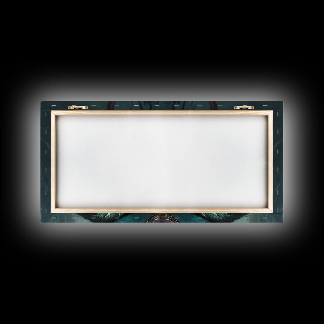 Aesthetic Loki the Trickster God, Norse Mythology, Framed Canvas Print, Extra Large Art, Fantasy Decor, Pastel Aesthetic Art