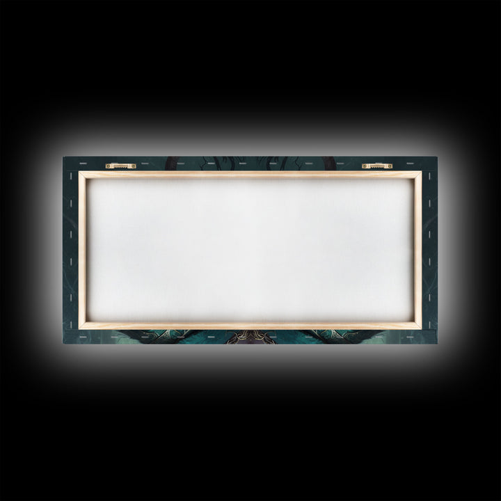 Aesthetic Loki the Trickster God, Norse Mythology, Framed Canvas Print, Extra Large Art, Fantasy Decor, Pastel Aesthetic Art