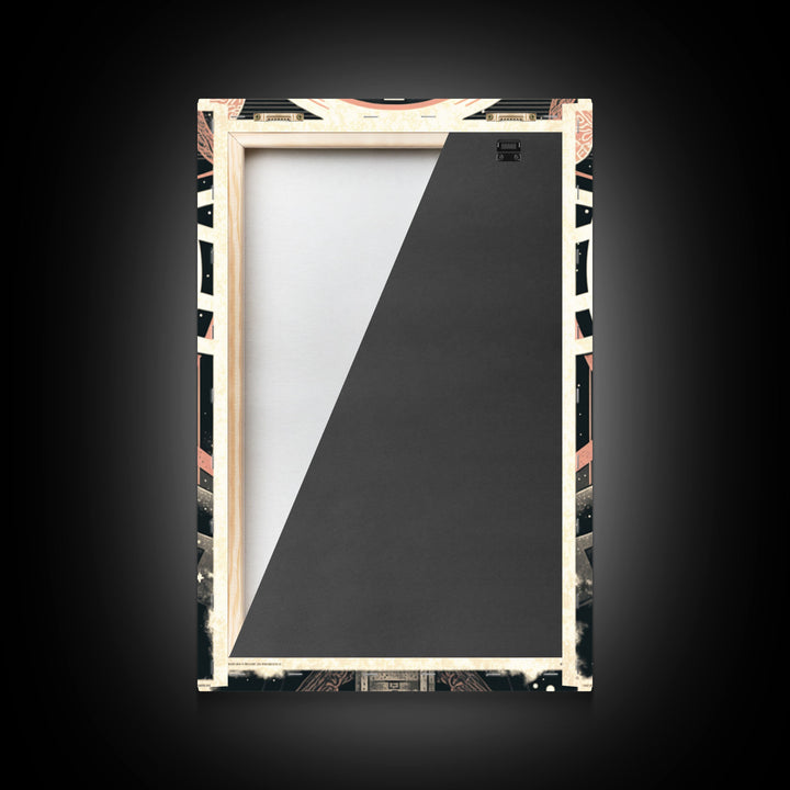 Grunge / Cyberpunk Odin, Norse Mythology, Wall Art, Framed Canvas Print, Futuristic Portrait of Odin