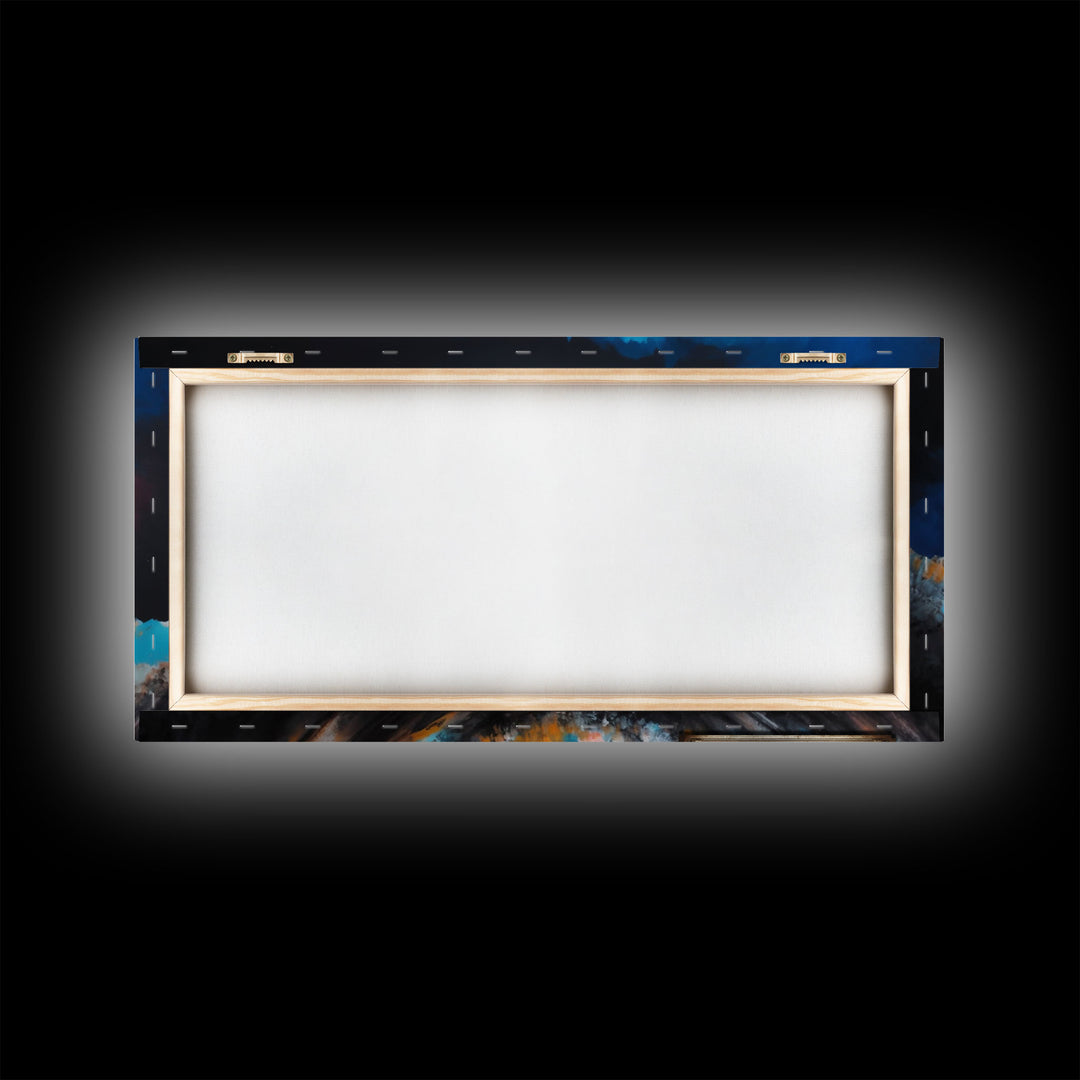 Chongtar Kangri, Travel Poster Wall Art, Framed Canvas Print, Mountain Art, Mountain Landscape Painting