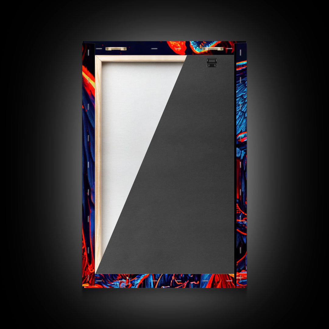 Gothic Angel, Horror Decor, Framed Canvas Print, Fallen Angel