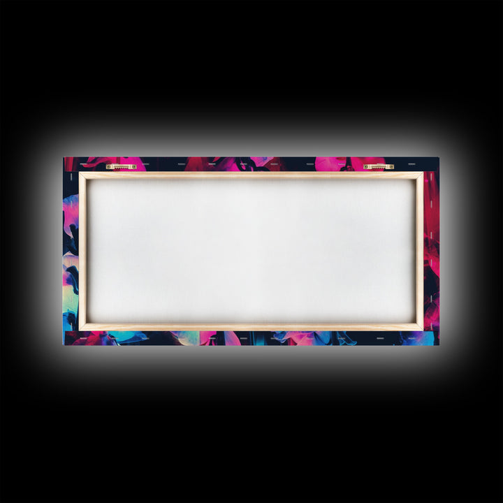 Abstract Flowers Wall Decor, Floral Wall Art, Nature Print, Panoramic Wall Decor, Canvas Print, Wall Art, Framed Canvas Art