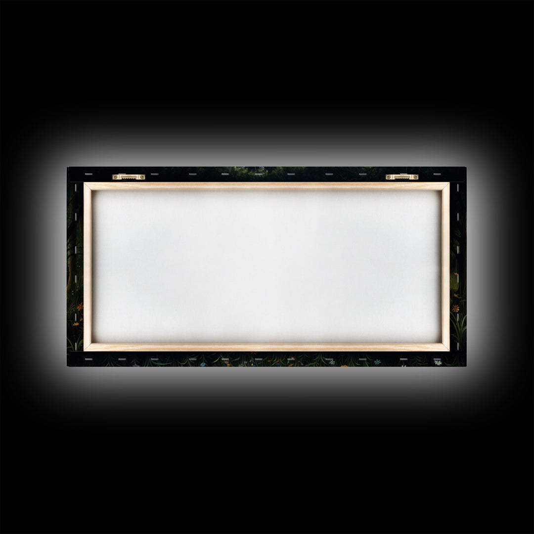 Enchanted Forest, Wildflower Meadow, Butterfly Art, Panoramic Art, Wall Art, Canvas Art, Landscape Art, Landscape Print, Nursery Wall Art