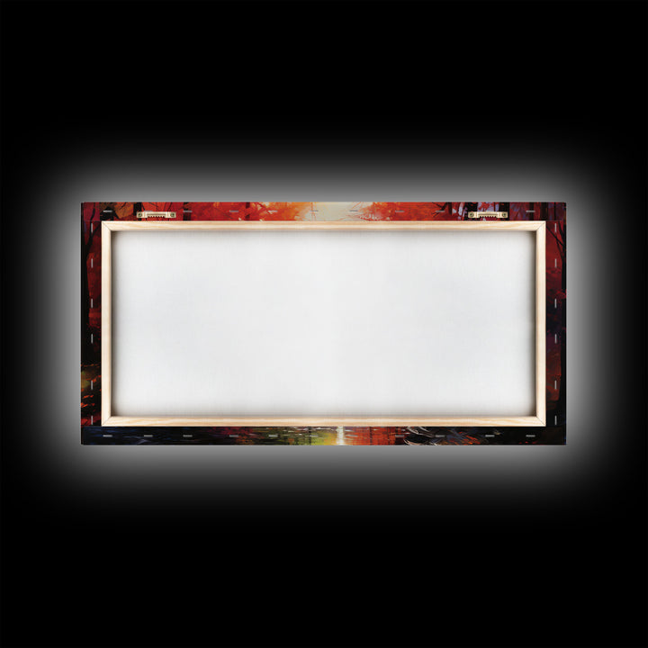 Forest Wall Art, Autumn Art, Sunset Wall Art, Lake Art Panoramic Art, Wall Art, Canvas Art, Landscape Art, Tiny House Decor, Game Room Decor