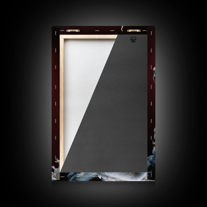 Dragon Art, Sculpture Wall Art, Asian Decor, Canvas Print, Wall Art, Vertical Print, Gift For Couples, Dorm Room Art, Living Room Prints