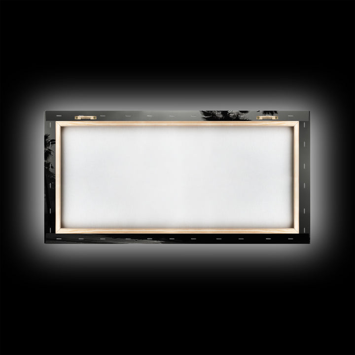 Black And White Florida Rain Storm, Framed Canvas Print, Liminal Art, Liminal Spaces, Framed Wall Art, Office Decor, Dark Moody Art