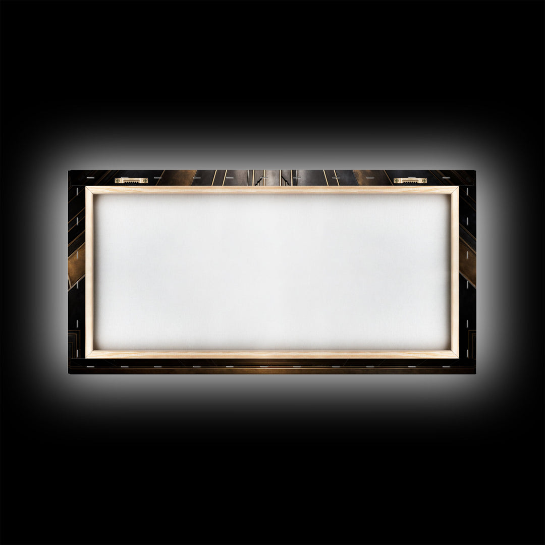 Black and Gold Art Deco Wall Art, Framed Canvas Print, 1920s Art Deco Print, Stylish Art Deco Canvas Poster, Framed or Unframed, Retro