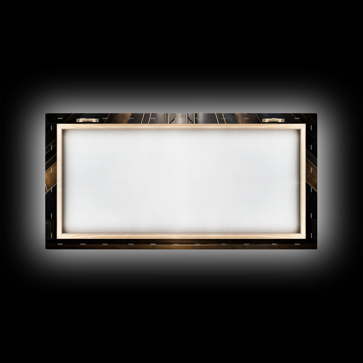 Black and Gold Art Deco Wall Art, Framed Canvas Print, 1920s Art Deco Print, Stylish Art Deco Canvas Poster, Framed or Unframed, Retro