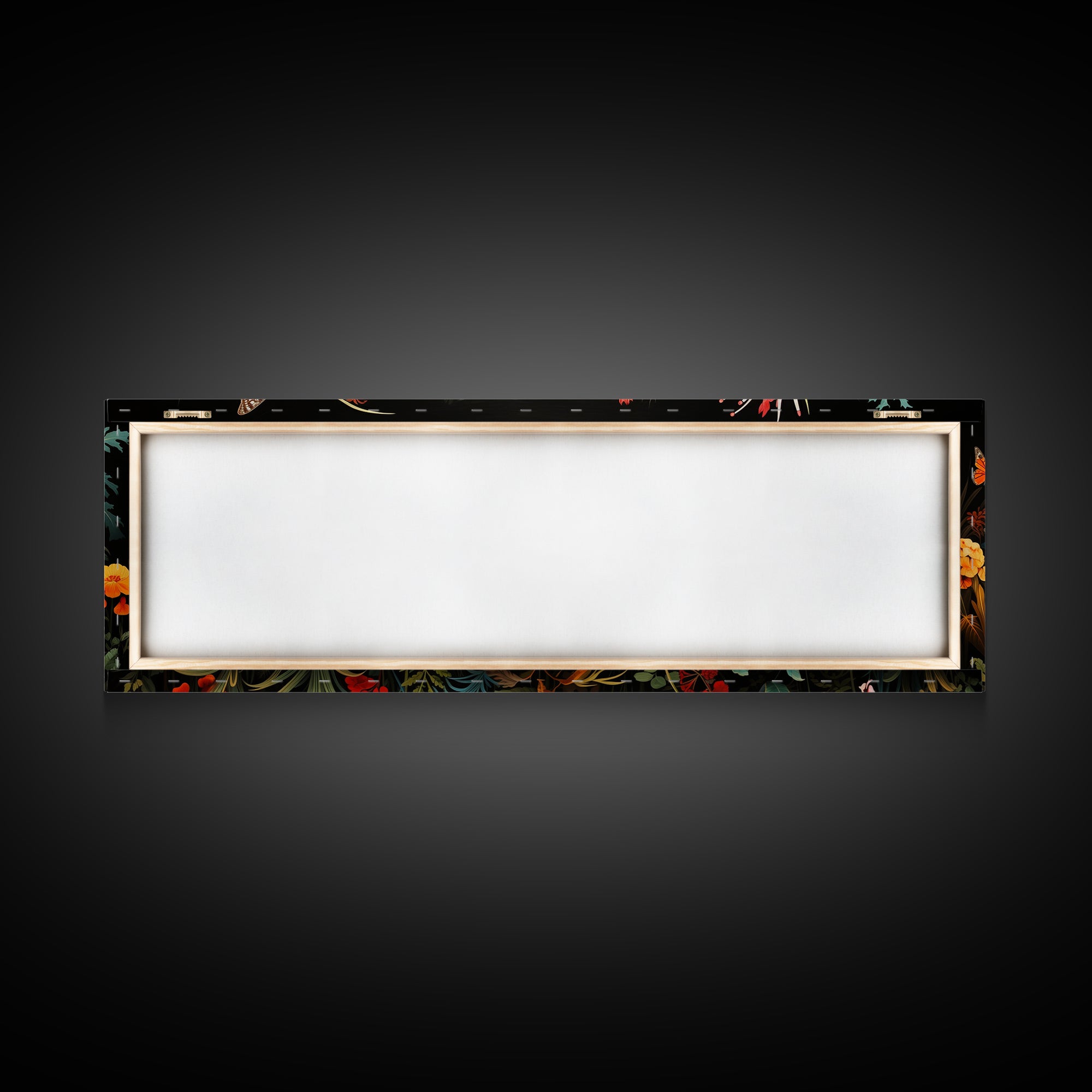 Beautiful Tropical Print "The Jungle" Framed Canvas Print, Panoramic Art, Extra Wide Wall Decor, Living Room Decor