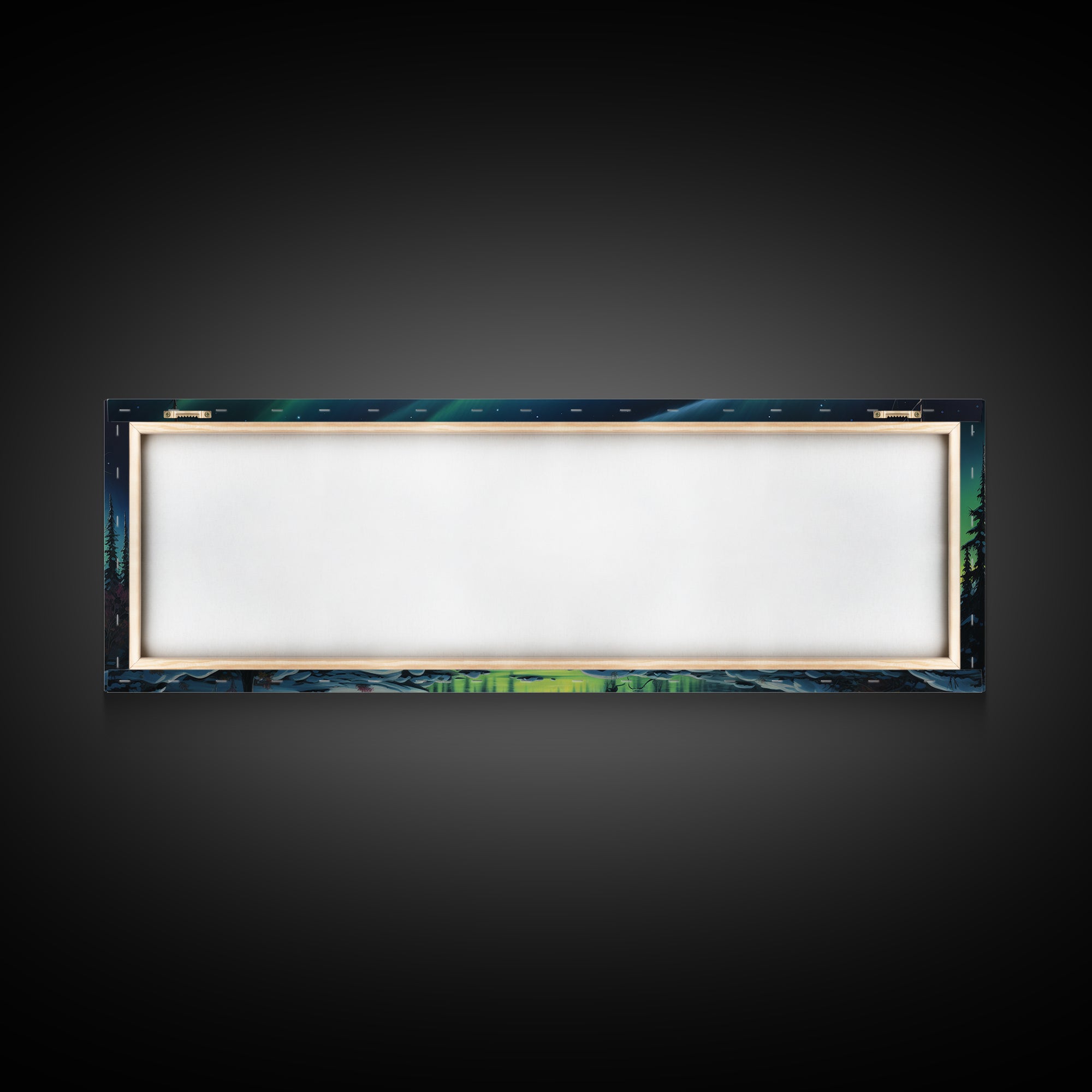 Aurora Borealis, Framed Canvas Print, Beautiful Alaskan Winter Landscape Painting, Moody Art, Unique Wall Art