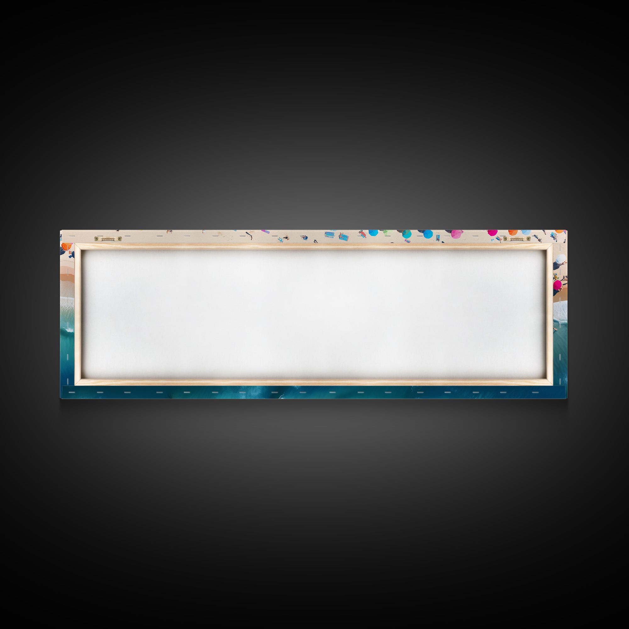 Bird's Eye View Of The Beach, Framed Canvas Print, Beach Seascape Oil Painting Print, Pebble Beach, Myrtle Beach Art, Charleston Art