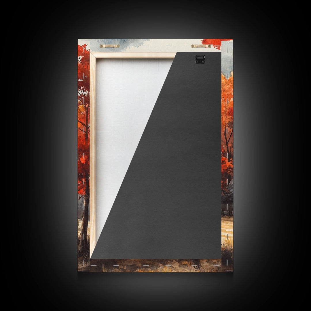 Fall Decor, Barn Amongst The Falling Leaves, Farmhouse Decor, Fall Art, Autumn Decor, Thanksgiving Seasonal Wall Art