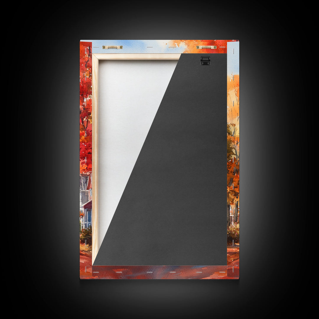 Rustic Red Barn And Tractor In Fall Landscape Framed Canvas Print Autumn Farmhouse Wall Art Seasonal Country Decor Holiday Wall Art