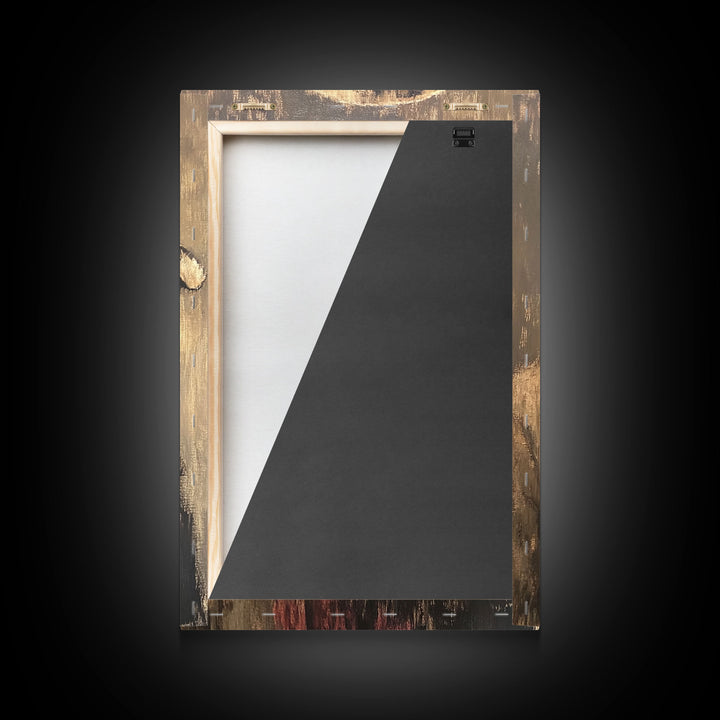 Moody Cowboy with Red Scarf Framed Canvas Print - Rustic Winter Landscape Art Best Gift Idea 2024 Christmas Wall Art