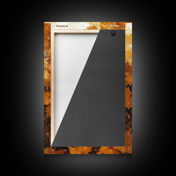 Cowboy Holding Hot Drink Framed Canvas Print - Moody Winter Landscape Art Perfect 2024 Christmas Wall Decor