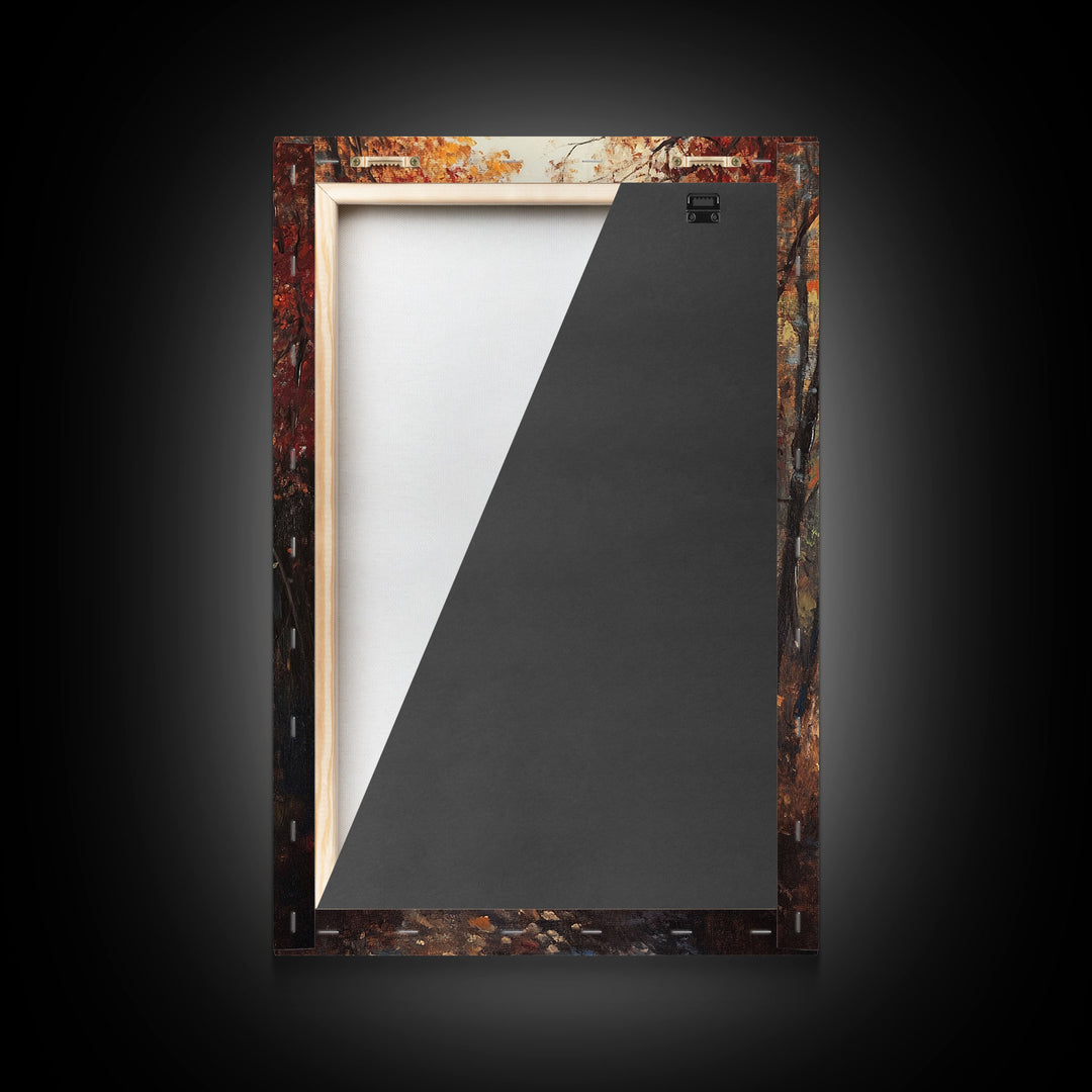 Cowboy Rider in Vibrant Autumn Forest Canvas Print Fall Season Wall Art Gallery Wall Christmas Wall Decor Vintage Cowboy Art Gift Idea