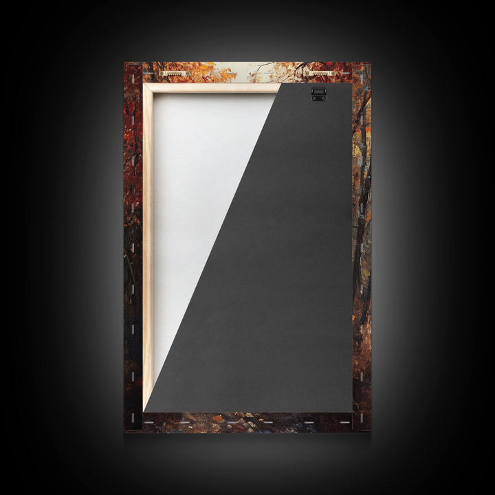 Cowboy Rider in Vibrant Autumn Forest Canvas Print Fall Season Wall Art Gallery Wall Christmas Wall Decor Vintage Cowboy Art Gift Idea