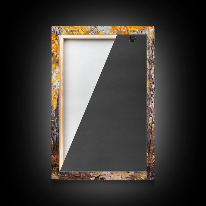 Lone Cowboy Riding Through Red Autumn Trees Framed Canvas Print Vintage Christmas Wall Art Fall Decor Winter Wonderland Seasonal Wall Art