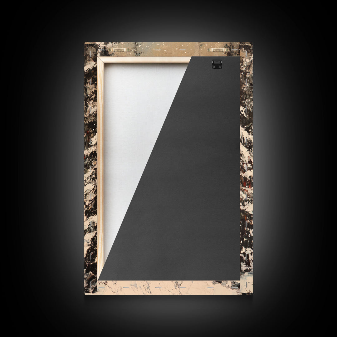 Cowboy on Horseback in Golden Autumn Trees Framed Canvas Print Rustic Christmas Wall Art Fall Decor Country Christmas Gift Seasonal Wall Art