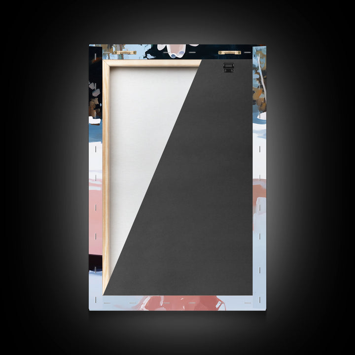 Cowboy Riding Through Snowy Winter Woods Framed Canvas Print Vintage Christmas Wall Art Winter Landscape Decor Landscape Christmas Decor