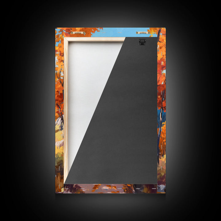 Cowboy Riding Through Autumn Mountains Framed Canvas Print Fall Landscape Art Christmas Decor Seasonal Wall Art Cowboy Christmas Gift Idea