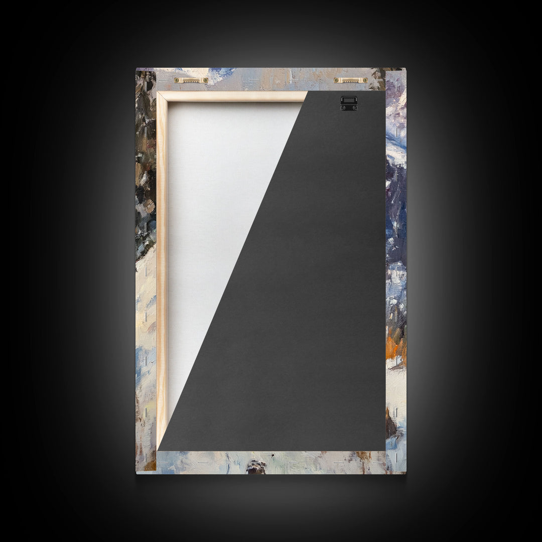 Cowboy on Horseback in Autumn Mountains Canvas Print Fall Wall Art Vintage Christmas Decor Country Christmas Wall Art Gift Idea Seasonal Art