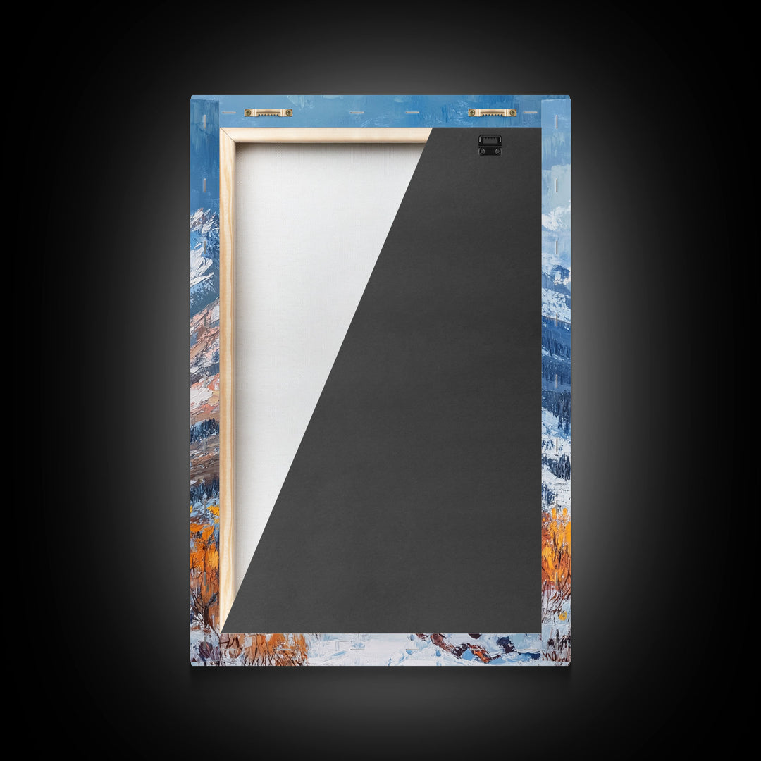 Cowboy in Snowy Mountain Range Canvas Print Winter Wonderland Art Christmas Decor Seasonal Wall Art Vintage Christmas Gift Christmas Decor