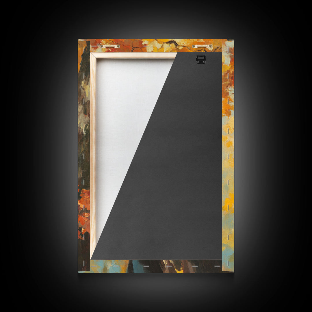 Cowboy Walking in Winter Forest at Sunset Canvas Print, Seasonal Western Wall Art, Rustic Christmas Wall Decor, Vibes, Framed Canvas Print