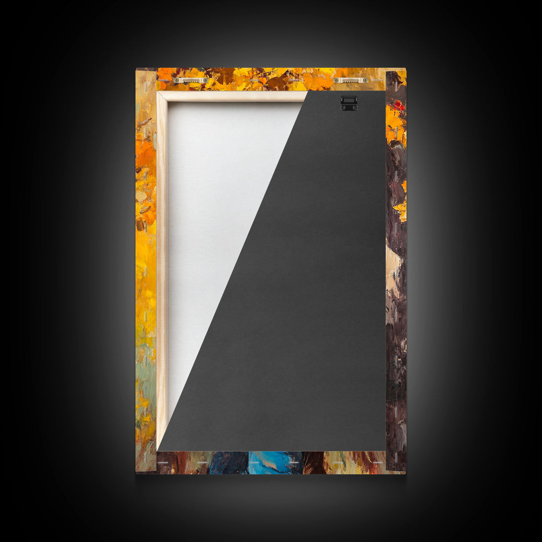 Cowboy with Autumn Foliage Canvas Print, Vibrant Fall Decor, Perfect Fall Wall Art, Seasonal Home Decor, Western Art, Framed Canvas Print