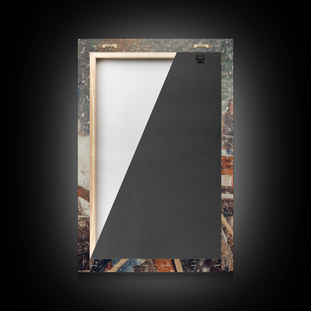 Country Christmas framed canvas print cheerful woman enjoying a snowy ride perfect seasonal wall art or vintage holiday home decor idea