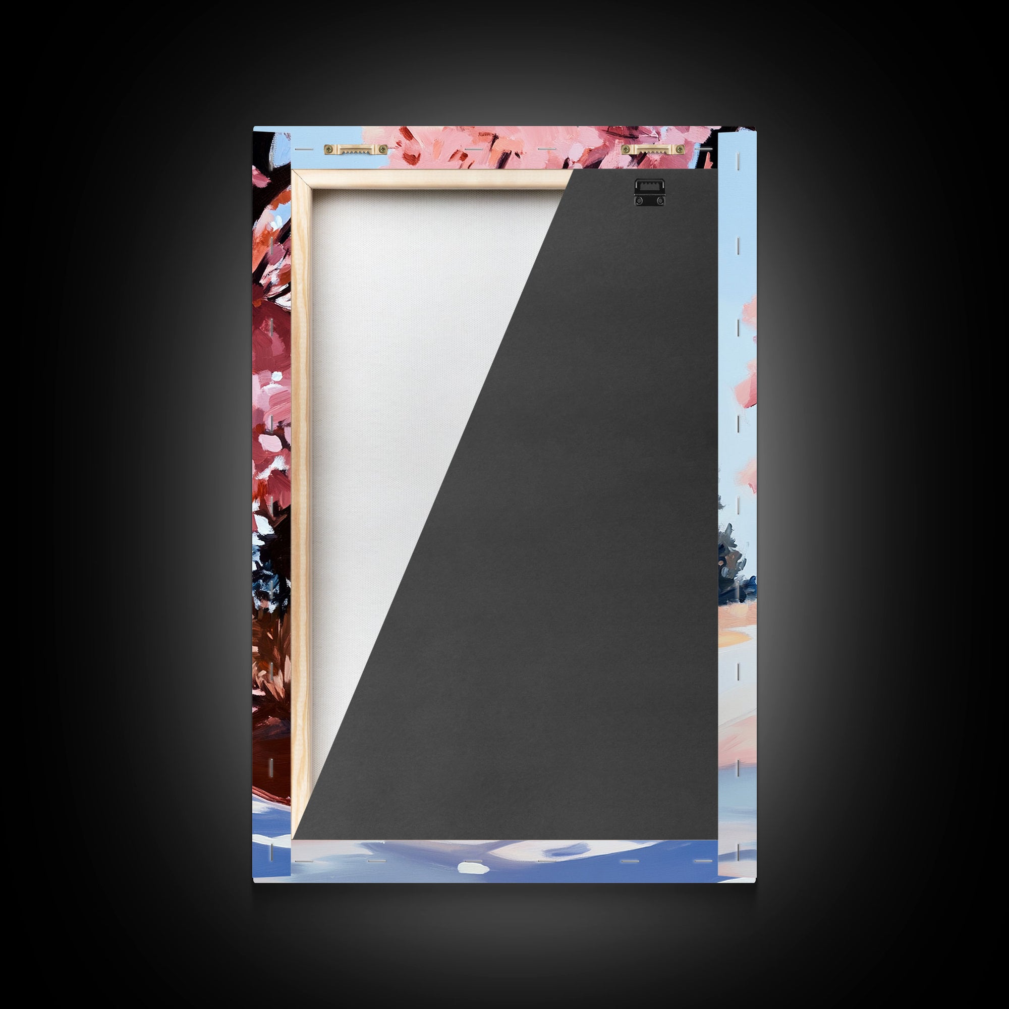 Winter Landscape Painting Print, Canvas Art, Retro Christmas Decor, Vintage Christmas Wall Art