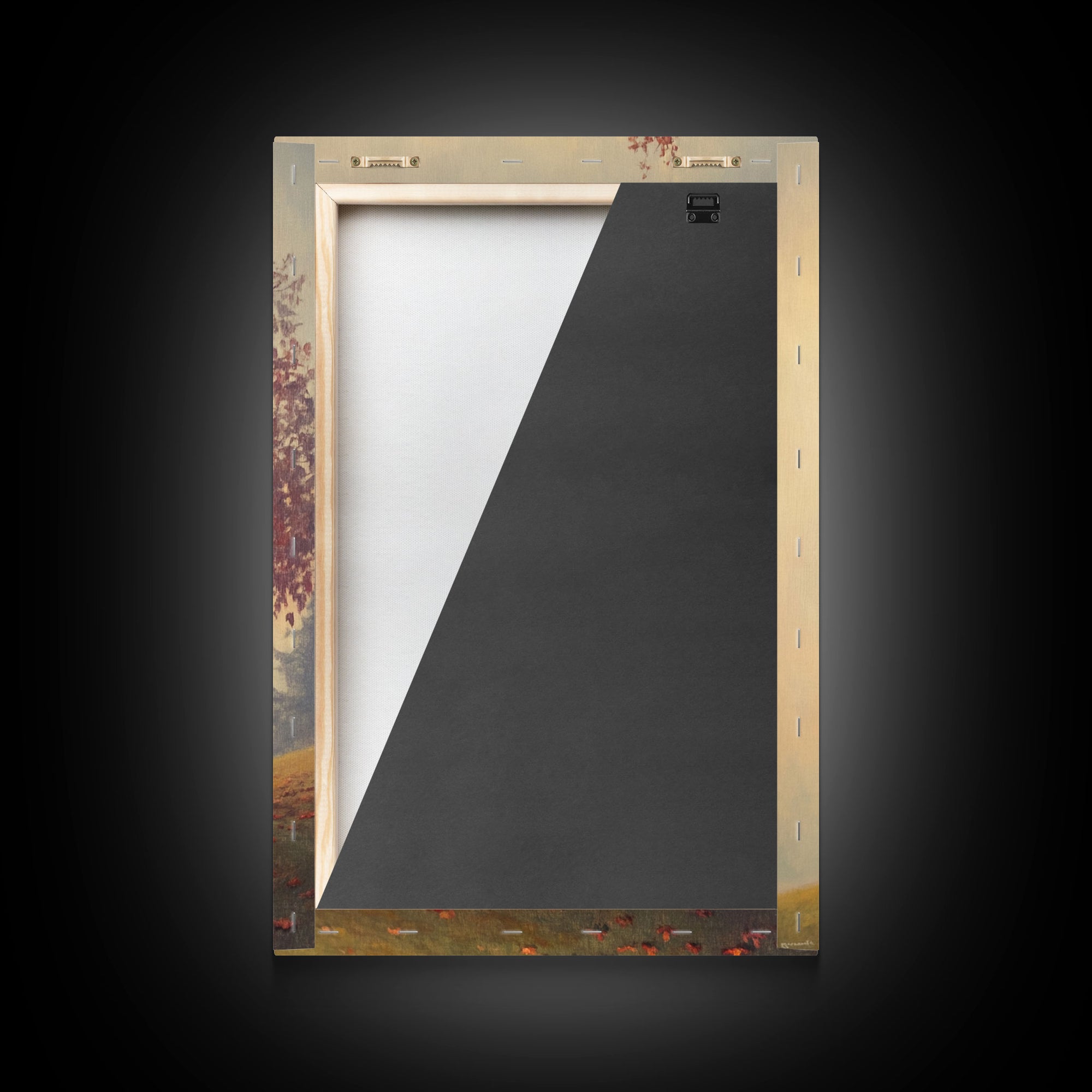 Framed Canvas Print of a Fall Landscape with Vibrant Autumn Tree and Leaves, Seasonal Wall Art, Best Gift Idea, Modern Farmhouse Decor