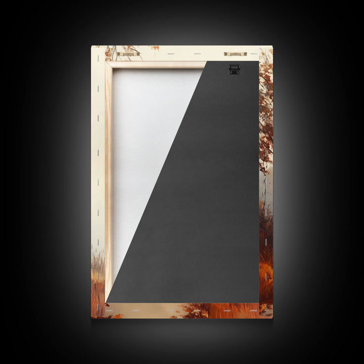 Framed Canvas Print of a Cozy Autumn Path with Trees and Fall Leaves, Rustic Country Decor, Moody Landscape Art, Best Gift Idea, Fall Decor