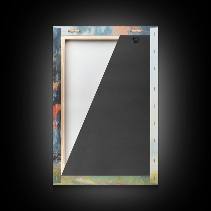 Canvas Print of Vibrant Autumn Tree in Misty Background, Seasonal Wall Art, Fall Decor, Best Gift Idea, Modern Farmhouse Landscape Art