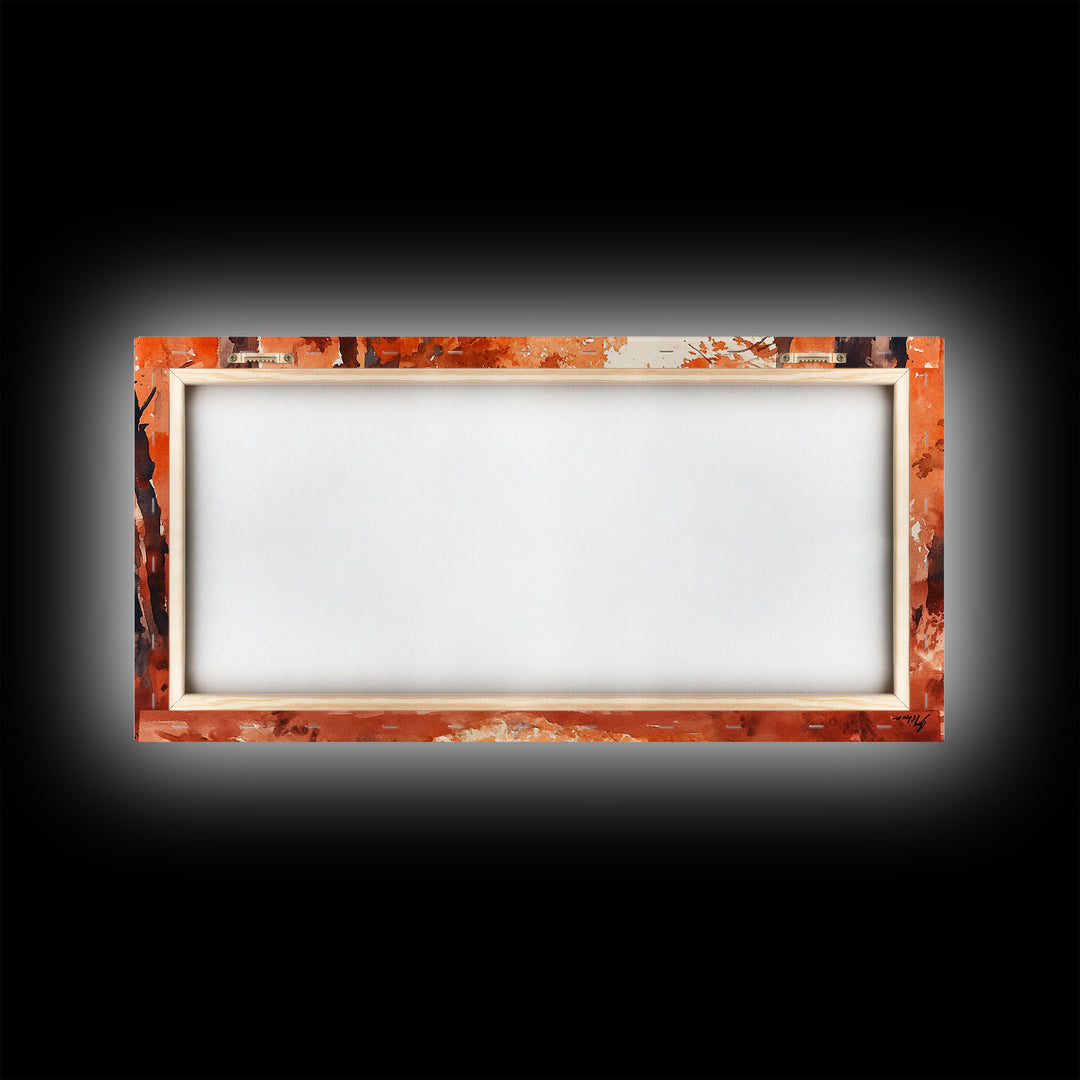 Framed Canvas Print Fall Forest Riders in Autumn Colors, Rustic Cowboy Wall Art, Perfect Fall Decor and Seasonal Home Art