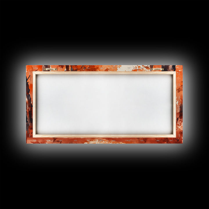 Framed Canvas Print Fall Forest Riders in Autumn Colors, Rustic Cowboy Wall Art, Perfect Fall Decor and Seasonal Home Art