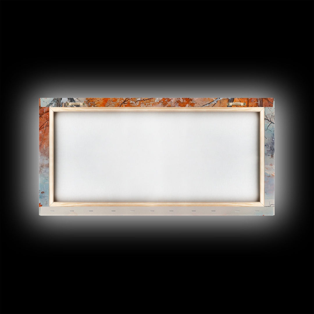 Framed Canvas Print Fall Forest Cowboys in Vibrant Autumn Colors, Perfect Autumn Wall Art, Rustic Home Decor, and Seasonal Cowboy Art