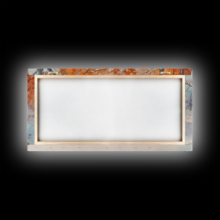 Framed Canvas Print Fall Forest Cowboys in Vibrant Autumn Colors, Perfect Autumn Wall Art, Rustic Home Decor, and Seasonal Cowboy Art