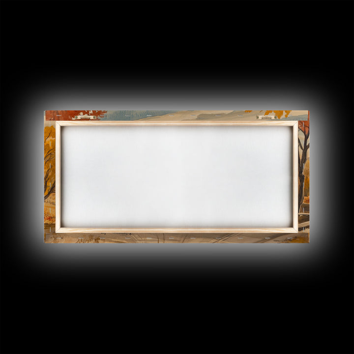 Framed Canvas Print Autumn Cowboy Riders in Fall Colors, Perfect Autumn Decor, Rustic Western Wall Art, and Seasonal Fall Wall Print