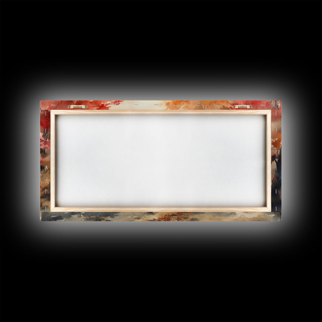 Framed Canvas Print Autumn Farm with Sheep and Pumpkins, Perfect Fall Decor, Rustic Country Home Wall Art, Seasonal Autumn Canvas Print