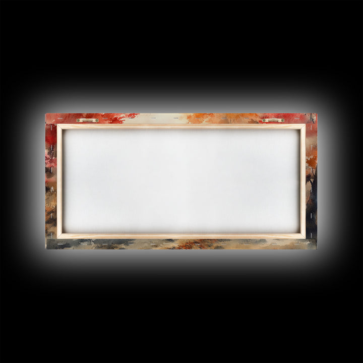 Framed Canvas Print Autumn Farm with Sheep and Pumpkins, Perfect Fall Decor, Rustic Country Home Wall Art, Seasonal Autumn Canvas Print