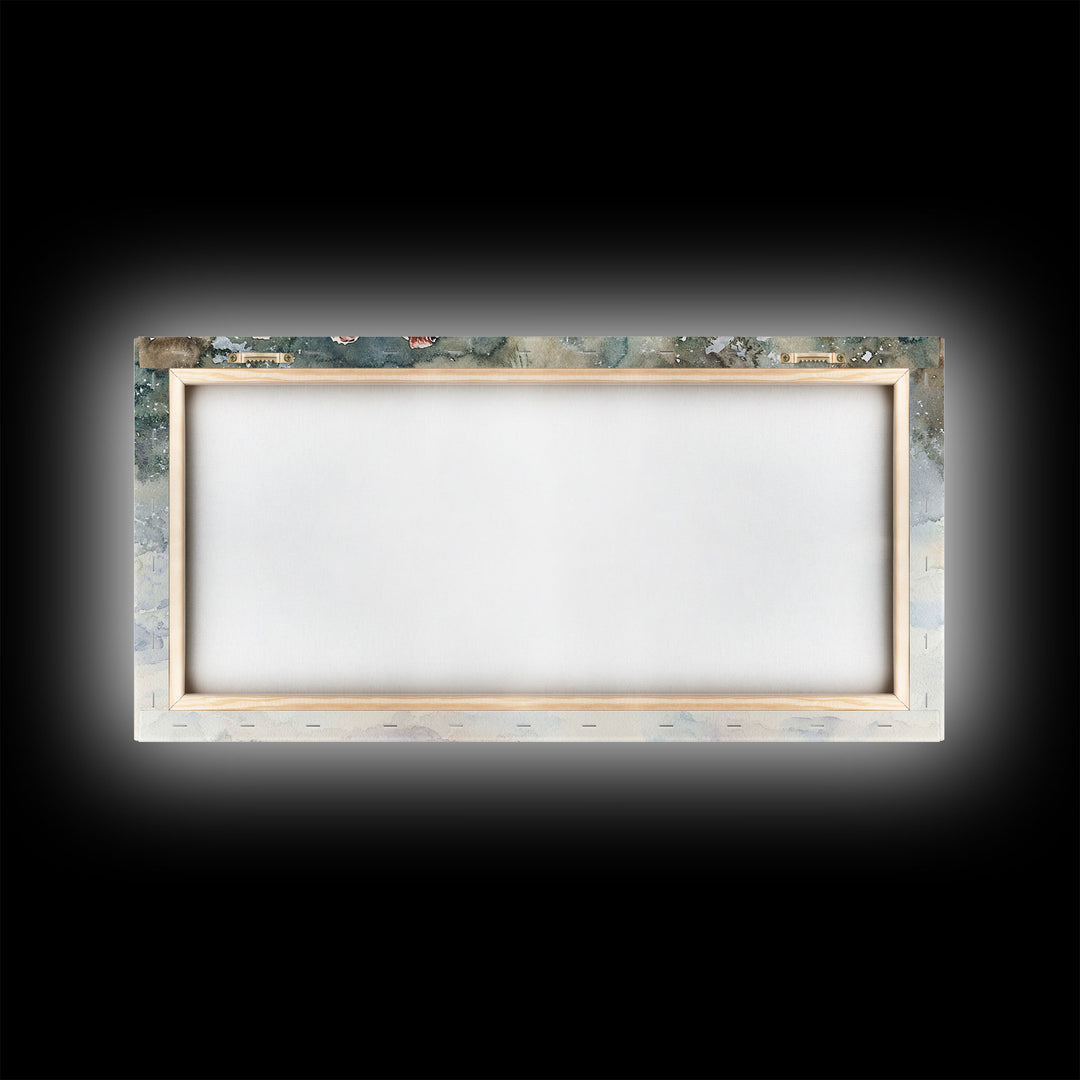 Canvas Print Cowboy Boots with Christmas Wreath and Rope, Rustic Christmas Decor, Winter Western Holiday Art, Farmhouse Wall Print