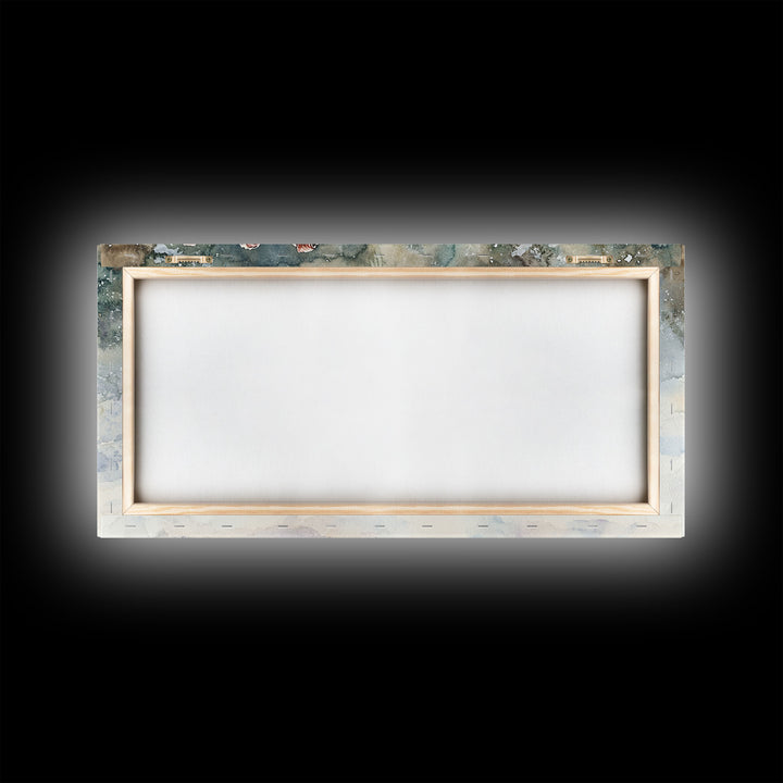 Canvas Print Cowboy Boots with Christmas Wreath and Rope, Rustic Christmas Decor, Winter Western Holiday Art, Farmhouse Wall Print