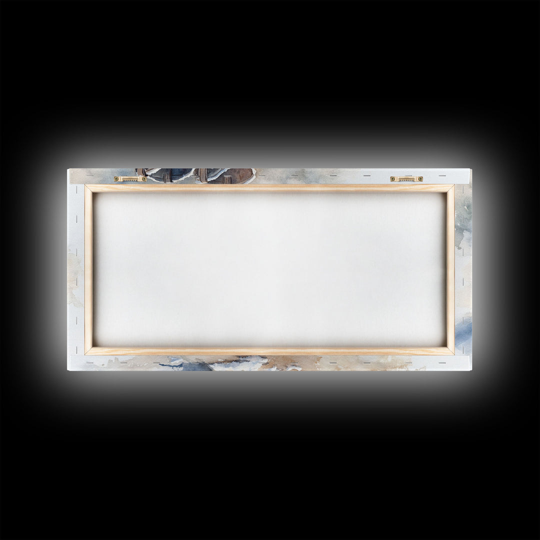 Framed Canvas Print Cowboy Boots and Rope with Pinecones, Rustic Winter Decor, Western Christmas Art, Perfect Holiday Wall Print